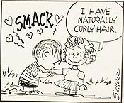 Charles Schulz Peanuts Third Frieda Daily Comic Strip Original Art